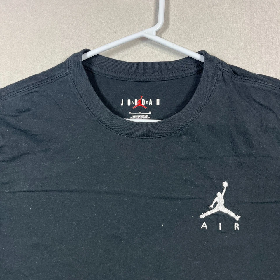 Air Jordan T Shirt Black Jumpman Crew Neck Casual Cotton Tee Mens Medium M Slim - image 3 of 4