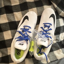 Nike Rival S Track Running Spikes White Blue with Spike Pins  Wrench