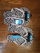 Ladies Size 9/10 Pink Cheetah Flip Flops 2 Pairs