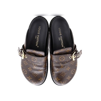 Louis Vuitton Cosy Flat Clog Mules Monogram Canvas and Leather | eBay