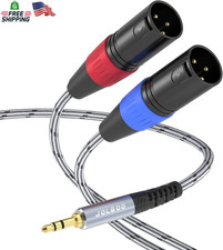 3.5 Mm TRS to Dual XLR Male Pro Stereo Breakout Cable, 1/8" TRS Stereo to 2 XLR
