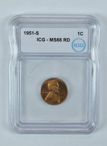 1951-S Lincoln Wheat Cent MS66 RD ICG *3871