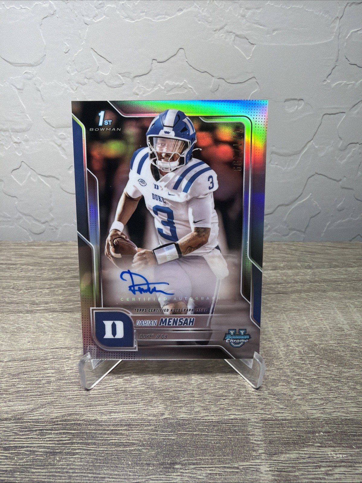 2025 Bowman Chrome University Darian Mensah Refractor Auto /299 #BCA-DM Duke