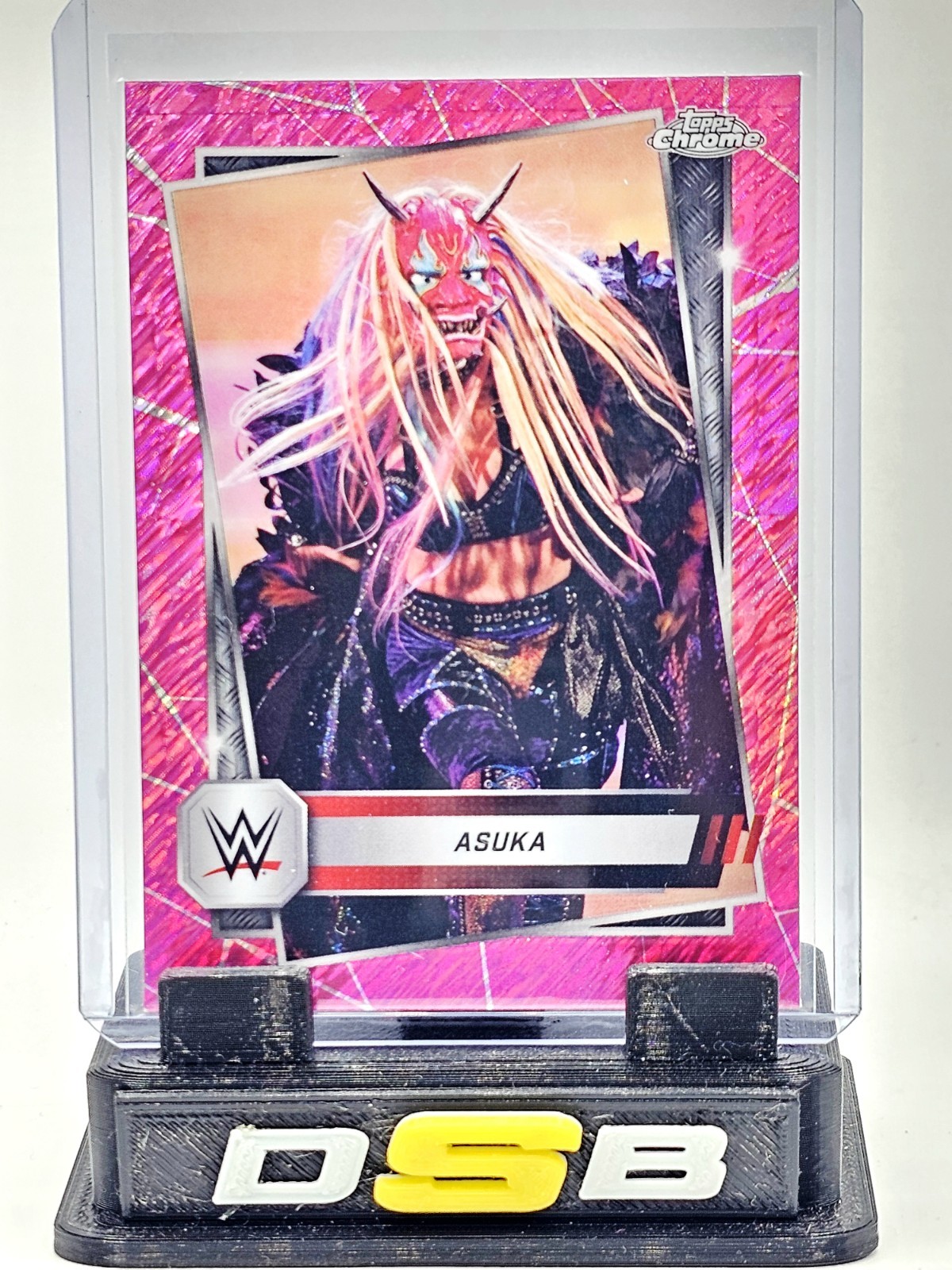 2025 Topps Chrome WWE Asuka #111 Pink Shimmer Refractor Raw