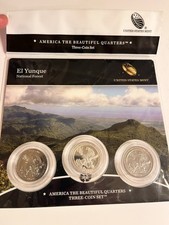 2012 America the Beautiful Quarters 3 Coin Set El Yunque  2 Unc & 1 Proof