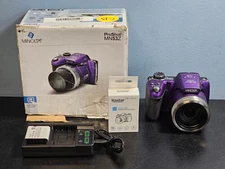 Minolta ProShot MN53Z Purple Digital Camera 16.0 Megapixel 53x Zoom 2 Batteries