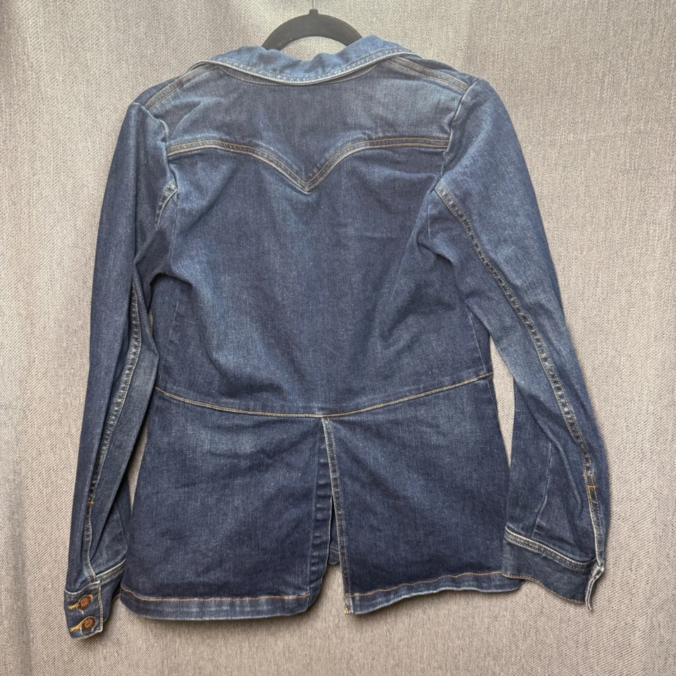 Chaqueta vaquera vintage Y2K Earl Jean para mujer M lavado oscuro hecha en EE. UU. Foto 2 de 4