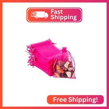WLEAD 4x6 Inch 50PCS Multi-Color Organza Bags - 5 Colors White/Black/Pink/Green