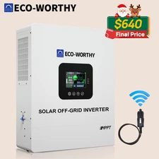 ECO-WORTHY 5KW 48V Off-grid Inverter 120V Split Phase 100A Battery Charger UL741