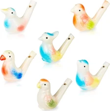 Gejoy 6 Pcs Bird Water Whistles for Kids Blue, Green, Yellow, Orange, Red 
