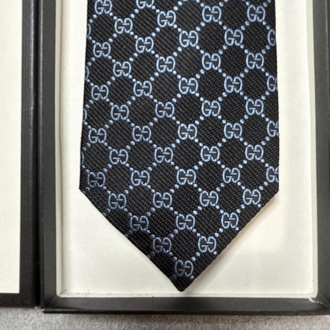 Mint Gucci Silk GG Pattern Interlocking G Black/B… - image 4