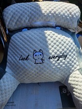 U-Shape Feeding Pillow Grey & White Zipped Cover Polyester Fill & Cover