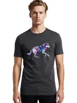 Galaxy-Wolf-3 Mens Graphic Tee, 100% Cotton, Casual Summer Wear