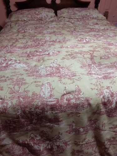 SHERRY KLINE TOILE VICTORIAN DESIGN QUEEN COMFORTER 4 Piece Set - Picture 13 of 14