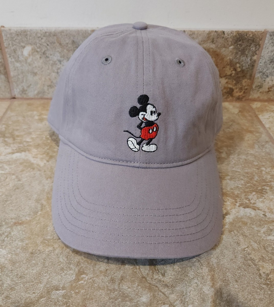 Disney Mickey Mouse Grey Embroidered Men's Hat Baseball Cap One