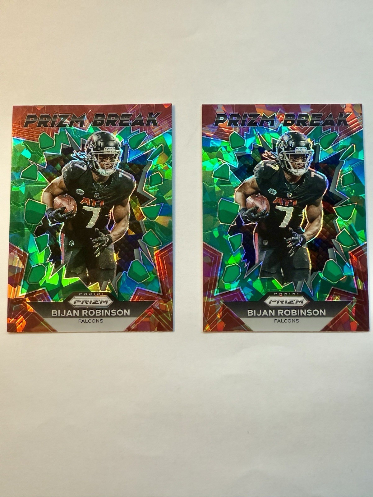 2023 Panini Prizm - Prizm Break Bijan Robinson #PB-8 Green Ice Prizm (RC)