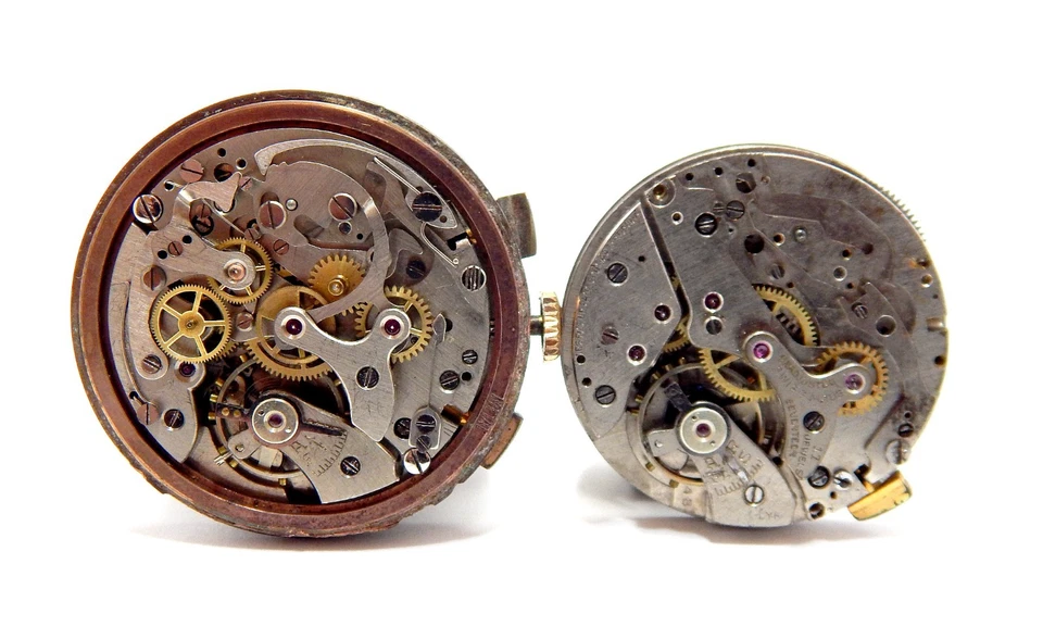 Watches Chronograph Movements Hand Winding 17 Jewels Circa 1940 Men Not Working - Image 2 of 2