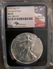 2018 AMERICAN SILVER EAGLE NGC MS70 FIRST DAY OF ISSUE FDI JOHN MERCANTI SIGNED!