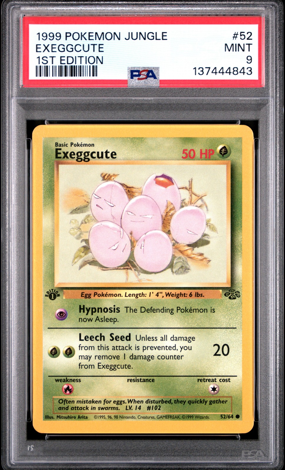1999 POKEMON JUNGLE 1ST ED #52 EXEGGCUTE PSA 9