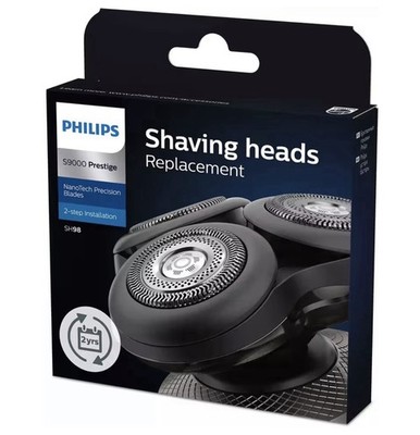 Philips SH98/71 Shaving Head Replacement NanoTech Blades for S9000 Shavers Black