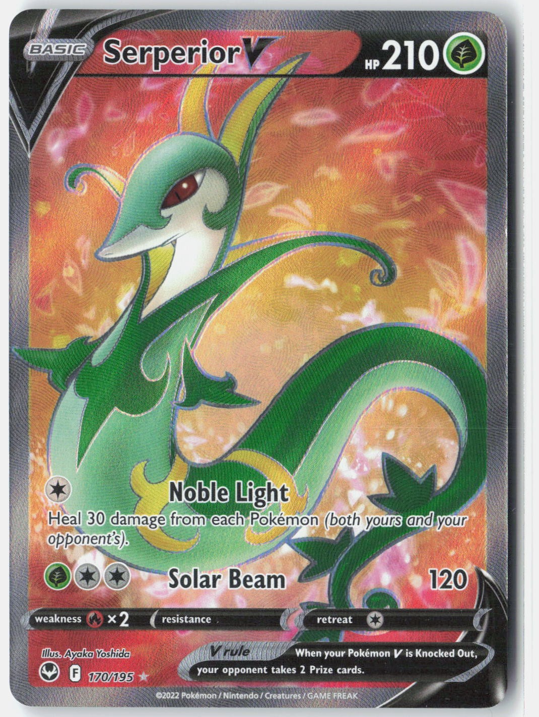 Serperior V (Full Art) SWSH12: Silver Tempest 170/195 Pokemon Card Holo