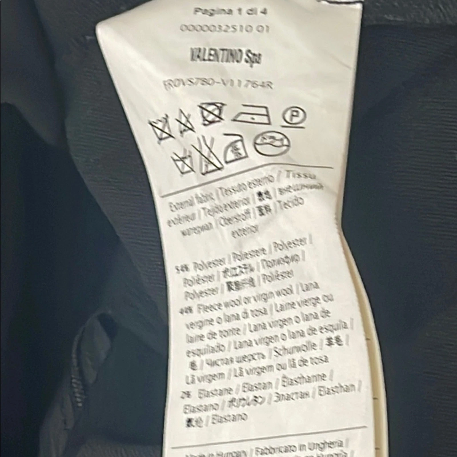 ROSSO Valentino Mini Abito Nero Misto Lana Doppiopetto Pieghettato Taglia IT 48