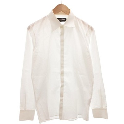 DSQUARED2 Cuffed Shirt Dress Long Sleeve 50 White /FF Men's