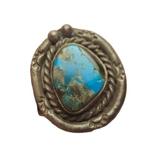Vintage Navajo Turquoise Sterling Silver Ring Size 5 Native American Jewelry