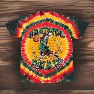 Grateful Dead Skeleton Dunking Basketball Tie Dye Shirt Liquid Blue Size S NWOT