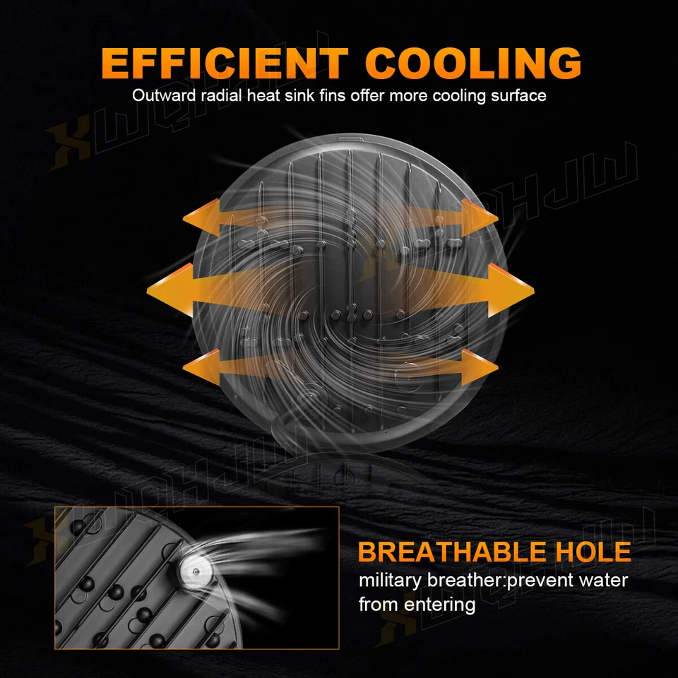 Par de faros LED redondos de 7 pulgadas de haz alto bajo para Ford Mustang 1964-1978 Bronco Foto 2 de 4