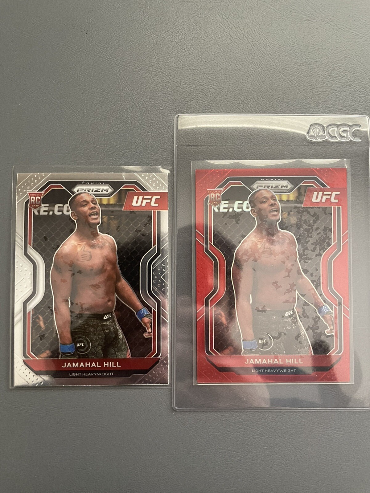 Jamahal Hill 2021 Panini Prizm UFC Red Refractor RC Rookie Card /275 & Base