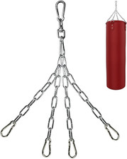 Punching Bag Hanger, Stainless Steel Swivel Chain W/H 4 Snap Hooks for Heavy Bag