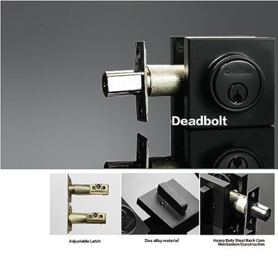 LOQRON Stripes Style Single Cylinder Deadbolt Lock - Heavy Duty Security For Front Door