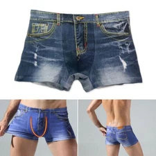 Mens Breathable Underwear Low Rise Underpants Bulge Pouch Boxer Briefs Shorts