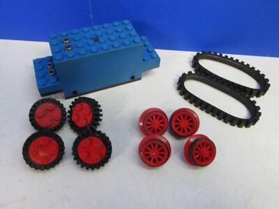 funktionierendes CLASSIC BASIC Lego Vintage 4,5 V MOTOR SET blaue elektrische Räder