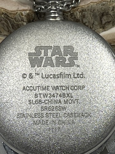 Star Wars Millennium Falcon Pocket Watch Lucasfilm Accutime Stainless Steel - Picture 7 of 7