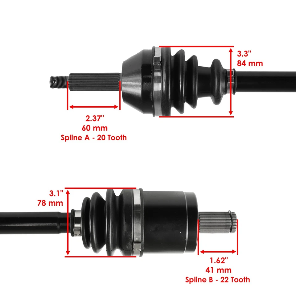 Eje articulado CV delantero izquierdo y derecho para Polaris Ranger XP 700 4x4 2006-2007 Foto 3 de 4