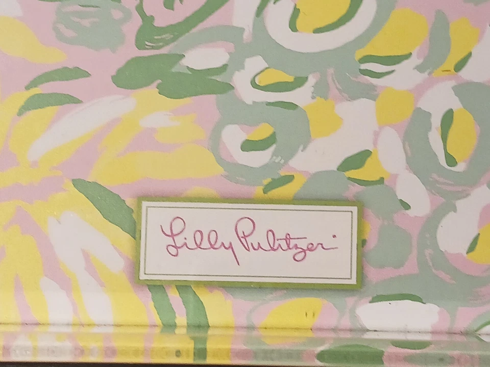 Lilly Pulitzer Large Acrylic Lucite Serving Tray Yellow, Green and Pink RARE - Image 2 of 4