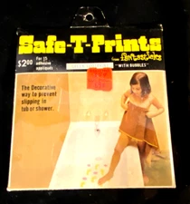 Vintage 1960s-70s Fantasticks Green Footprint Bathtub Appliques Safe-T-Prints