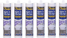 Everbuild Bath and Kitchen Acrylic Sealant, White, 290 ml  x 6