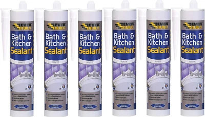 Everbuild Bath and Kitchen Acrylic Sealant, White, 290 ml x 6