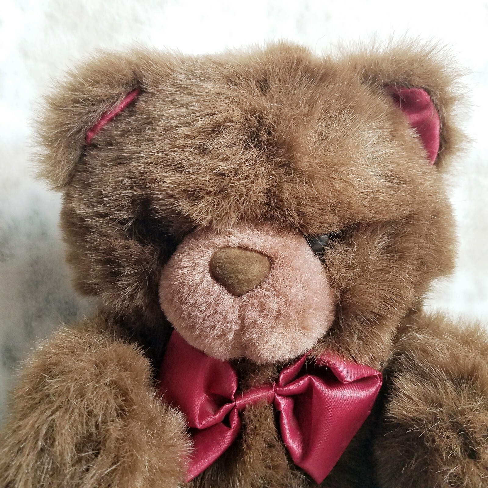 Dandee International Limited Teddy Bear 11" Plush Large Feet Burgundy Bow Pads