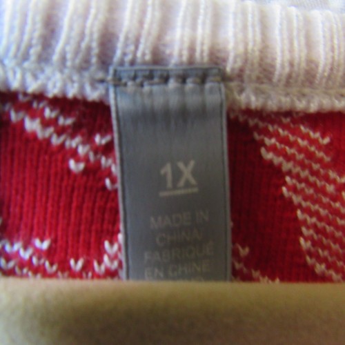Women’s 1X Boxy Red White Sweater Texture Chunky Knit Crewneck New HARPER & LIV - Picture 6 of 11