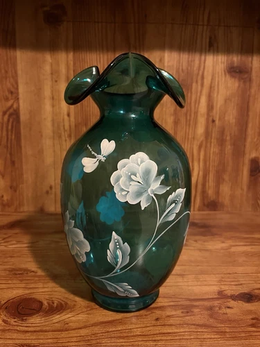 Vintage Fenton Turquoise Blue Vase. Used But In Excellent Condition