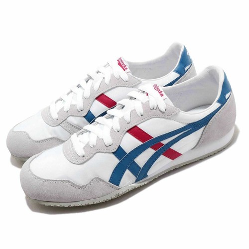 Asics Onitsuka Tiger Serrano Blanco Azul Rojo Hombres Zapatos Tenis Para  Correr | eBay
