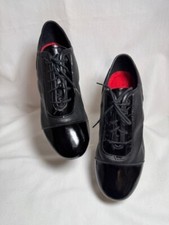 LATINO 2-TONE BLACK GLOVE W/BLACK PATENT TOE  HEEL 2 SIZES 9  11 MEDIUM 