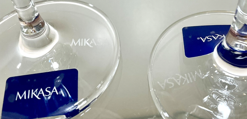 Mikasa Cheers Crystal Balloon Wine Etched Glasses Set Of Two 8.5” T Clear 12 oz - Picture 9 of 12