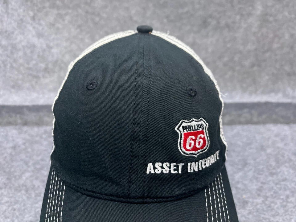Boné Phillips 66 Asset Integrity alça traseira adulto preto algodão poli caminhoneiro - Imagem 2 de 4