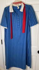 JOYCE EWING BRADLEY MATERNITY DRESS BLUE WHITE RED STRIPED SIZE M EUC