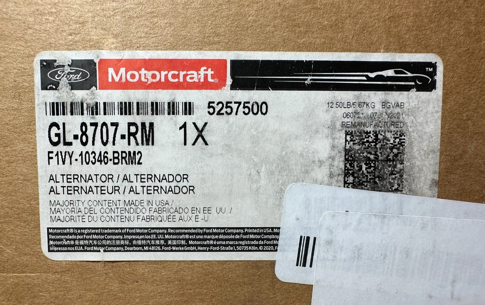Motorcraft Reman Alternator 95 Amp GL-8707-RM Town Car Crown Victoria 4.6L 91-94 - Image 2 of 4
